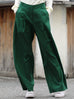Forest Green Pleated Front Wide Leg Trousers