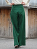 Forest Green Pleated Front Wide Leg Trousers