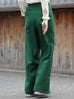 Forest Green Pleated Front Wide Leg Trousers