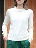 Creamy White Ruffle Trim Button Cuff Cashmere Wool Knit Jumper