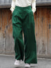 Forest Green Pleated Front Wide Leg Trousers