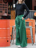 Forest Green Pleated Front Wide Leg Trousers