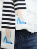 〔 T Y N V I E 〕Exclusive Stripe Illustrated Blue Heel Twilly Silk Scarf
