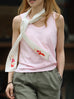 〔 T Y N V I E 〕Exclusive Polka Dot Illustrated Ballet Flat Twilly Silk Scarf