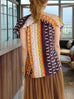 Animal Motif Print Drape Collar Silky Ruffle Blouse