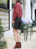 SPECIAL! Stylish Two Tone Woollen High Waist Shorts