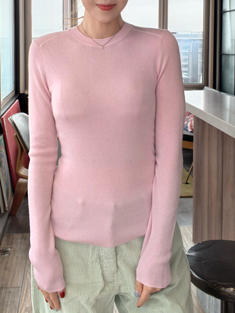 Rosewater Pink Pure Merino Wool Signature Essential Jumper