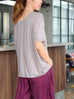 Grey Asymmetric Cold Shoulder "Love TYNVIE" Logo Tee