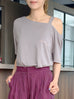 Grey Asymmetric Cold Shoulder "Love TYNVIE" Logo Tee