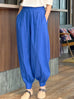 Vibrant Blue Elastic Back Waist Tapered Cuff Relaxed Trousers