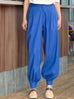 Vibrant Blue Elastic Back Waist Tapered Cuff Relaxed Trousers
