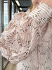Blush Pink Striped Knot Detail Balloon Sleeve Longline Blouse