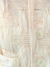 Ivory Textured Woven Pattern Mesh Square Lace Slim Fit Jacket