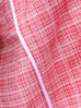 Red Checked Quarter Sleeve Open Front Unlined Blazer