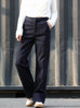 Deep Navy Folded-Hem Straight-Leg Wool Trousers