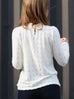 Ivory Ruffle Collared Soft Texture Angora Blend Knitted Top