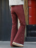 New Colour! Brick Red Flare Leg Pull On Button Pants