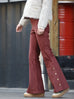 New Colour! Brick Red Flare Leg Pull On Button Pants