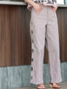 Violet Ash Scalloped Cut-Out Detail Straight-Leg Cotton Trousers