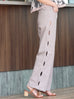 Violet Ash Scalloped Cut-Out Detail Straight-Leg Cotton Trousers