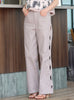 Violet Ash Scalloped Cut-Out Detail Straight-Leg Cotton Trousers