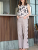Violet Ash Scalloped Cut-Out Detail Straight-Leg Cotton Trousers