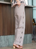 Violet Ash Scalloped Cut-Out Detail Straight-Leg Cotton Trousers