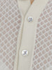 Ivory Delicate Diamond Lattice Knit Unique Button Cardigan