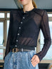 Black Delicate Diamond Lattice Knit Unique Button Cardigan