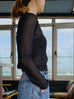 Black Delicate Diamond Lattice Knit Unique Button Cardigan