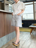 Clean White Sculptural Balloon Sleeve Collared Cotton Shirt