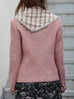 Sage/ Blush Stripe Ruffle Trim Triangle Cashmere Wool Scarf