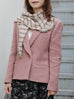 Sage/ Blush Stripe Ruffle Trim Triangle Cashmere Wool Scarf