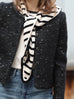 Black Freckle Bouclè Wool Scalloped Trim Patch Pocket Jacket