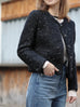 Black Freckle Bouclè Wool Scalloped Trim Patch Pocket Jacket