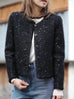 Black Freckle Bouclè Wool Scalloped Trim Patch Pocket Jacket