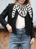 Black Freckle Bouclè Wool Scalloped Trim Patch Pocket Jacket
