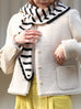 Ivory White Bouclè Wool Scalloped Trim Patch Pocket Jacket