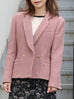 Rose Pink Double-Breasted Woollen Tailored Blazer