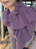 New Colour! Lilac Soufflé Luxe Cashmere Ruffle Collar Wrap