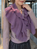 New Colour! Lilac Soufflé Luxe Cashmere Ruffle Collar Wrap