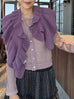 New Colour! Lilac Soufflé Luxe Cashmere Ruffle Collar Wrap