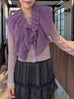 New Colour! Lilac Soufflé Luxe Cashmere Ruffle Collar Wrap