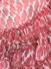 Coral Pink Abstract Print Tiered Ruffle Midi Skirt