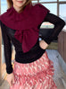 New Colour! Mulberry Velvet Luxe Cashmere Ruffle Collar Wrap