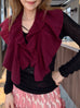New Colour! Mulberry Velvet Luxe Cashmere Ruffle Collar Wrap