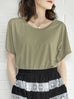 Olive Green Bow Detail Front/ back 2-Way Tee