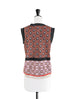 Chestnut Mosaic Pattern Knitted Sleeveless V-neck Sweater