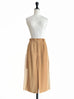 Khaki Slit Front Pencil Skirt With Pleated Lace Back