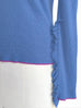 Lavender Blue Extra-long Ruffled Sleeve Wool Blend Jumper